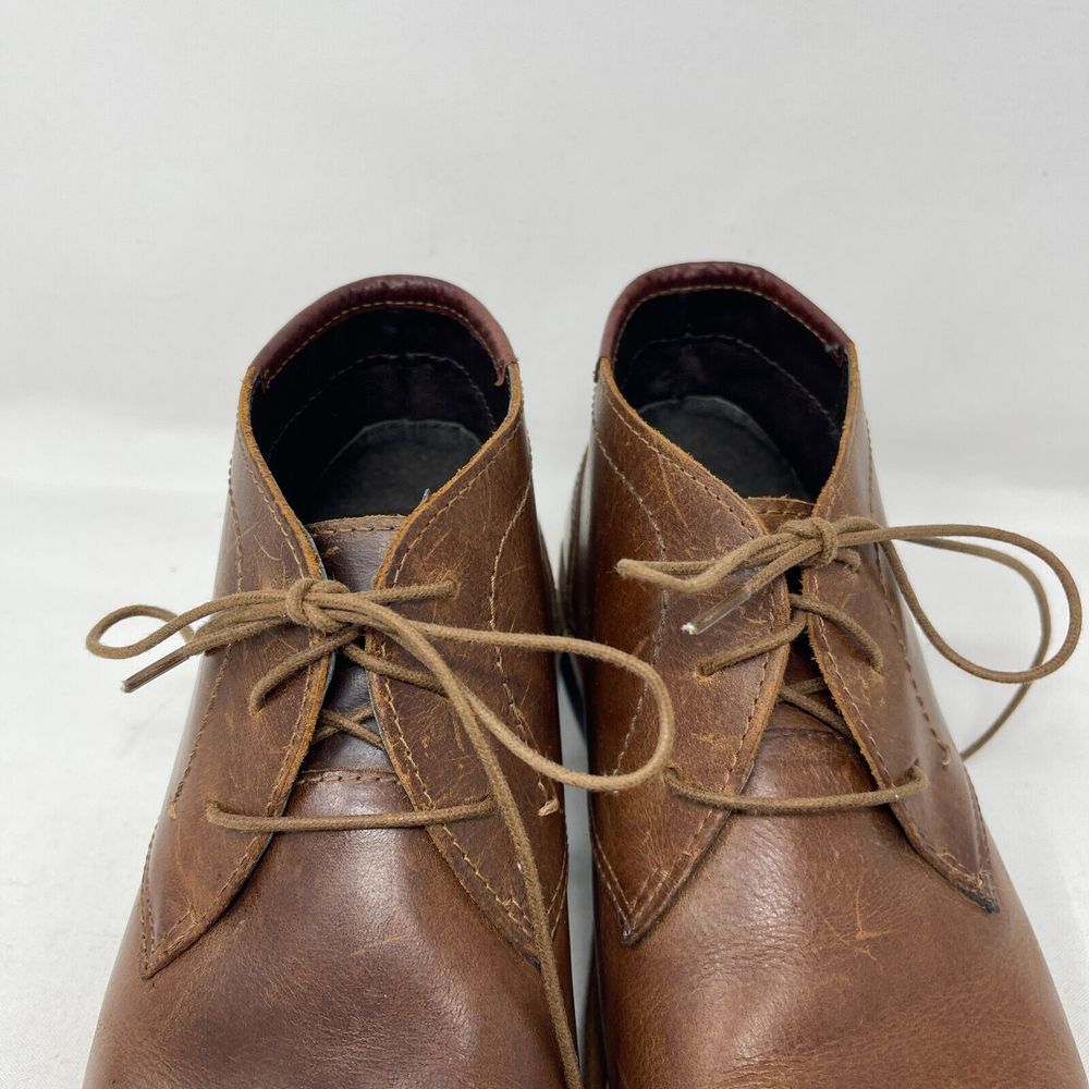 Steve Madden Harken 247 Ankle Chukka Boots Mens Size 9 Cognac Leather Lace Up - Picture 5 of 12